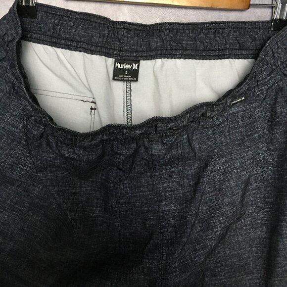 Hurley Men Swim Trunks Shorts size Large Blue Gray Elastic Waist - Lot of 2 Pair - Picture 10 of 16